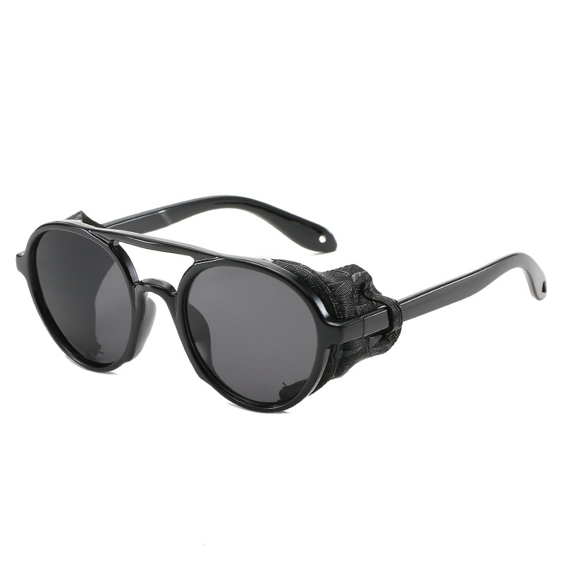 GIFANSEE Steampunk 선글라스 브랜드 디자인 라운드 선글래스 남성 여성 빈티지 펑크 선글라스 UV400 음영 안경 Oculos de sol